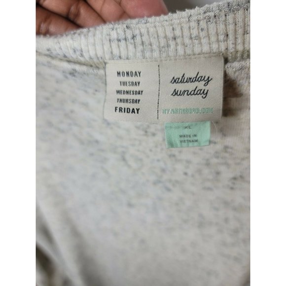 Anthropologie Saturday Sunday Grey High Low Textured Sweater SZ XL - Picture 6 of 8